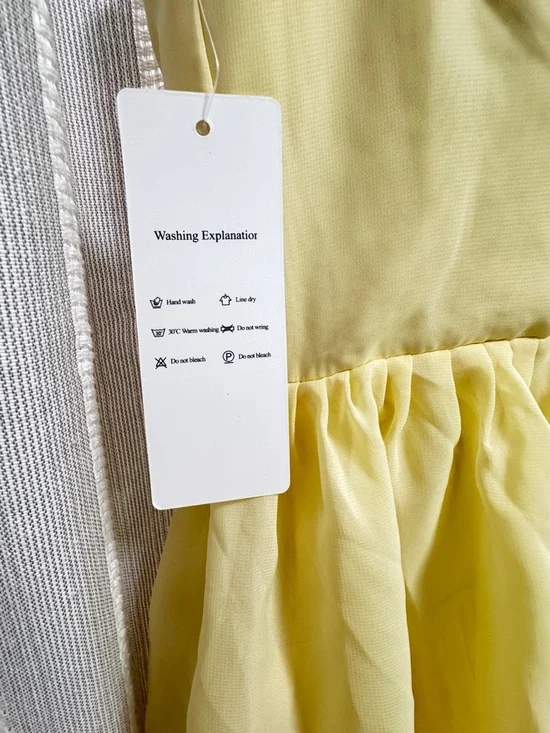 Sunshine Yellow Tiered Ruffle Corset Women’s Formal Dress Size S/M NWT - Picture 3 of 10